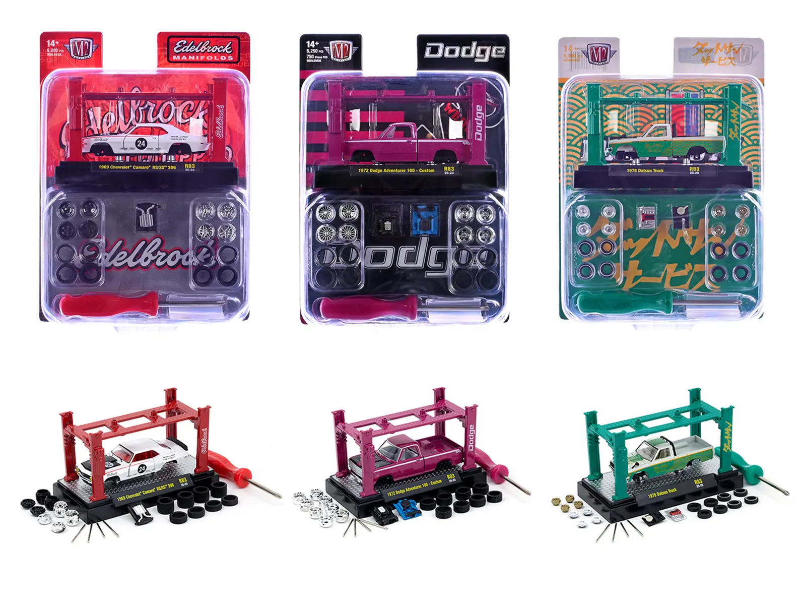 Model Kit 3 piece Car Set Release #83 Limited Edition to 6000 pieces Worldwide 1/64 Diecast Model Car by M2 Machines