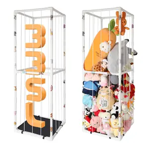 Installation Shelf for Corner Organizer, ABS Material with Elastic Cord Hold Up to 150 Plush Toys Collection for Gift for Nursery Racks Set Room