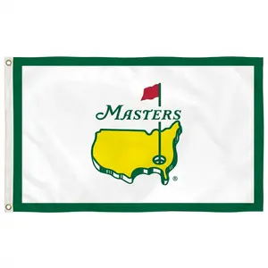 Masters Style Golf Flag Outdoor Banner, Green White USA Map Golf Flag Design, Augusta Inspired Golf Course Decor, Vintage Golf Championship Flag, Yard Garden Flag For Golf Lovers
