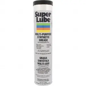 Synco Chemical Super Lube Synthetic General Purpose Grease - 14.1 oz Cartridge, Translucent White, Food Grade, High Temp (Max 450°F), NLGI G0, 41150/0, Non-Abrasive, Good Coverage, Yes/No Default Option