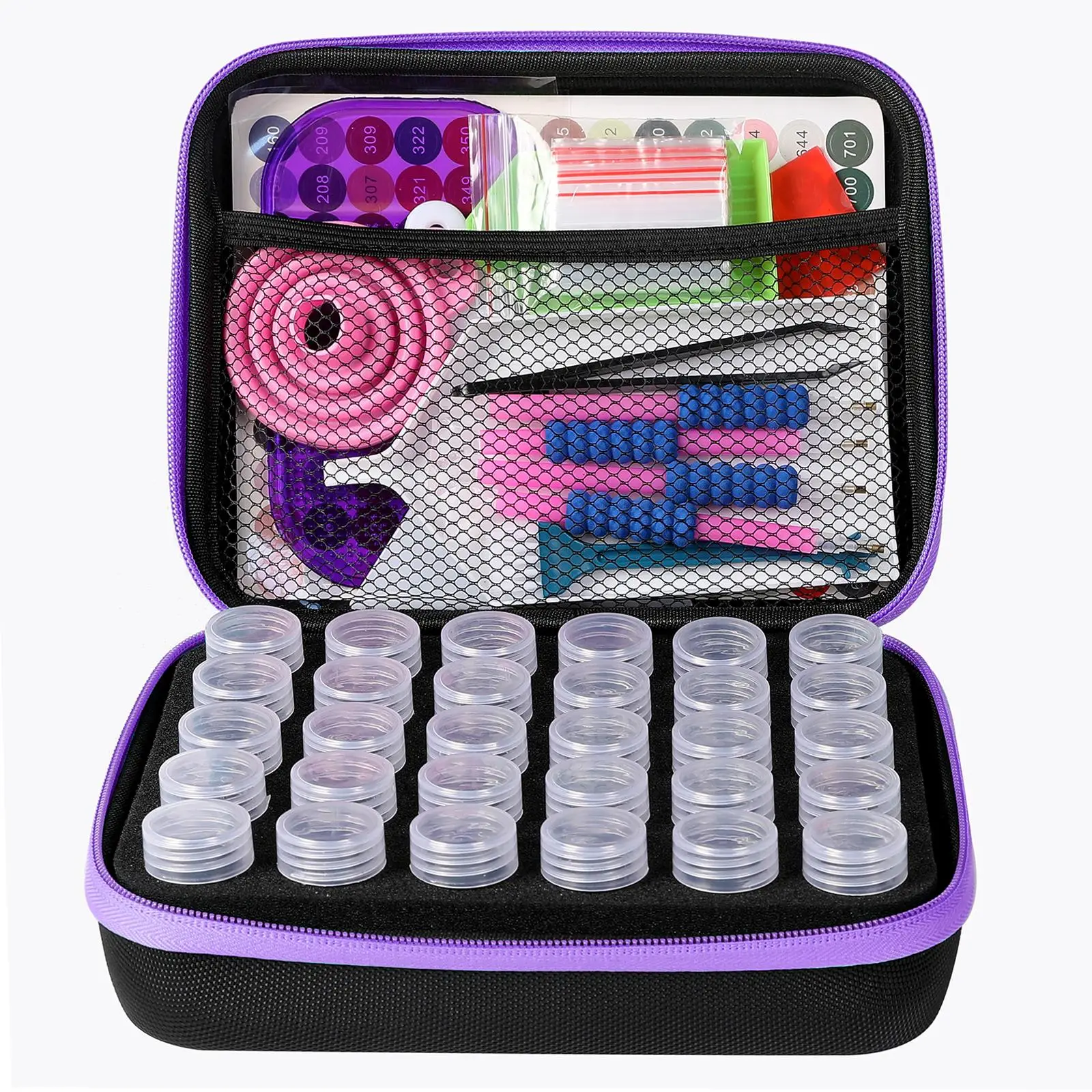 Diamond Arts Colorful Painting Carrying Case & Tool Set, 1 Set Handheld Multifunctional Diamond Arts Tool Storage Container, DIY Painting Tool Supplie