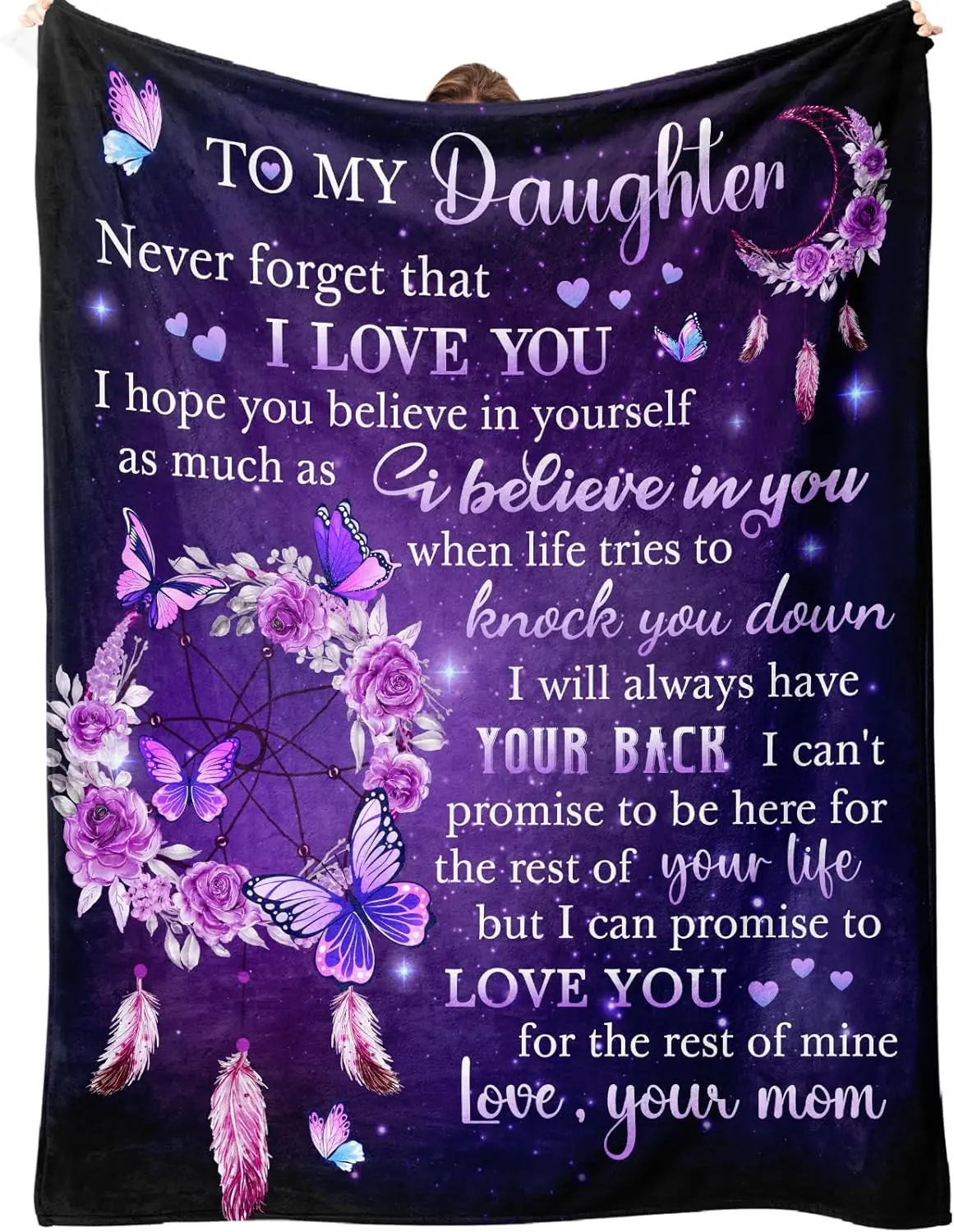 Daughter Gifts from Mom, to My Daughter Blanket from Mom, Daughter Gifts for Birthday for Daughter Graduation Blanket