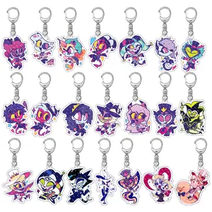 Hazbin el Anime Figure Acrylic Keychain Model Plate 1pc Alastor Sign Backpack Pendant Key Chain Game Fans Gift Ornaments