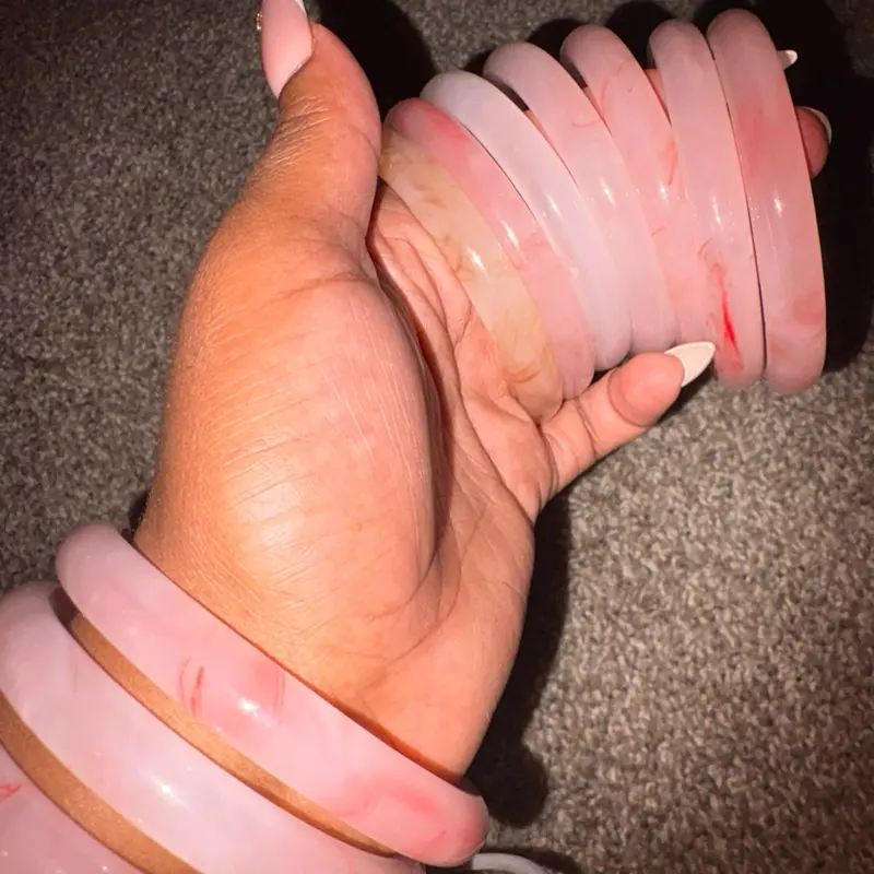 Strawberry Jade Bangles