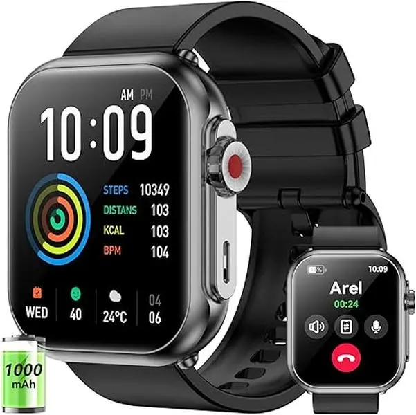 Multifunctional Silicone Strap Health Smart Watch - Bluetooth, Android Compatible, Water-Resistant Wearable with Picture-Lead Flashlight, Compass, Screen, Fitness Tracking, Music Support, Outdoor Use & Indoor Sleep Monitoring (Electronics Wearable Device)