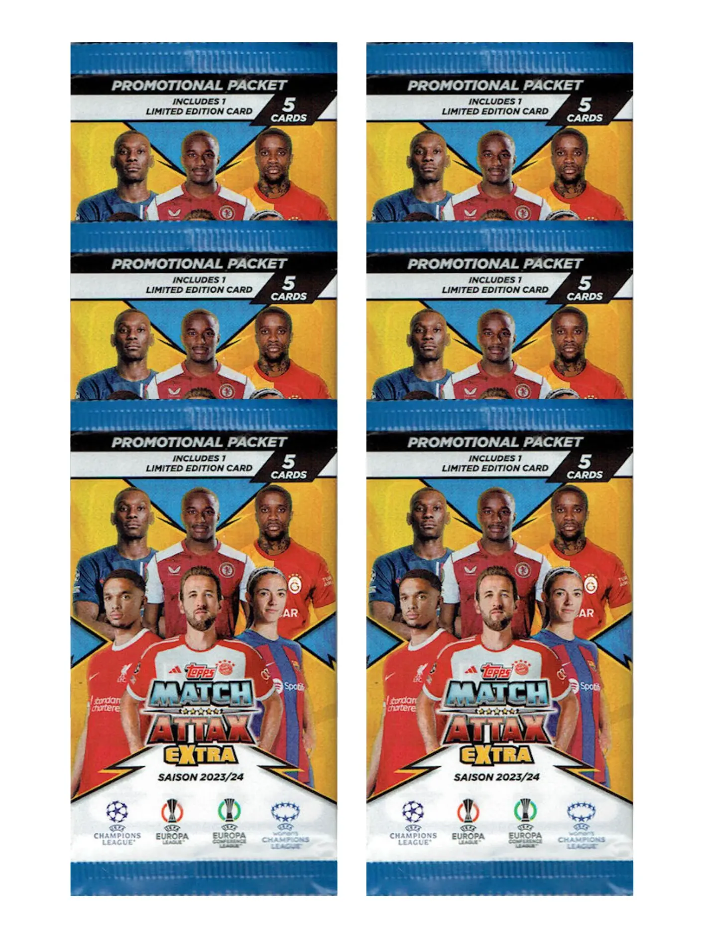 Topps 2023/2024 Match Attax Extra Promotional Packs (6 packs - 5 Cards Each)