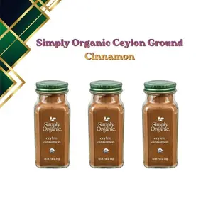 Simply Organic Ceylon Cinnamon Powder 2.08 Oz (3 Pack), USDA Organic Ground Cinnamon, Non-GMO, Vegan, Pure Ceylon Cinnamon Spice for Baking, Coffee & Cooking