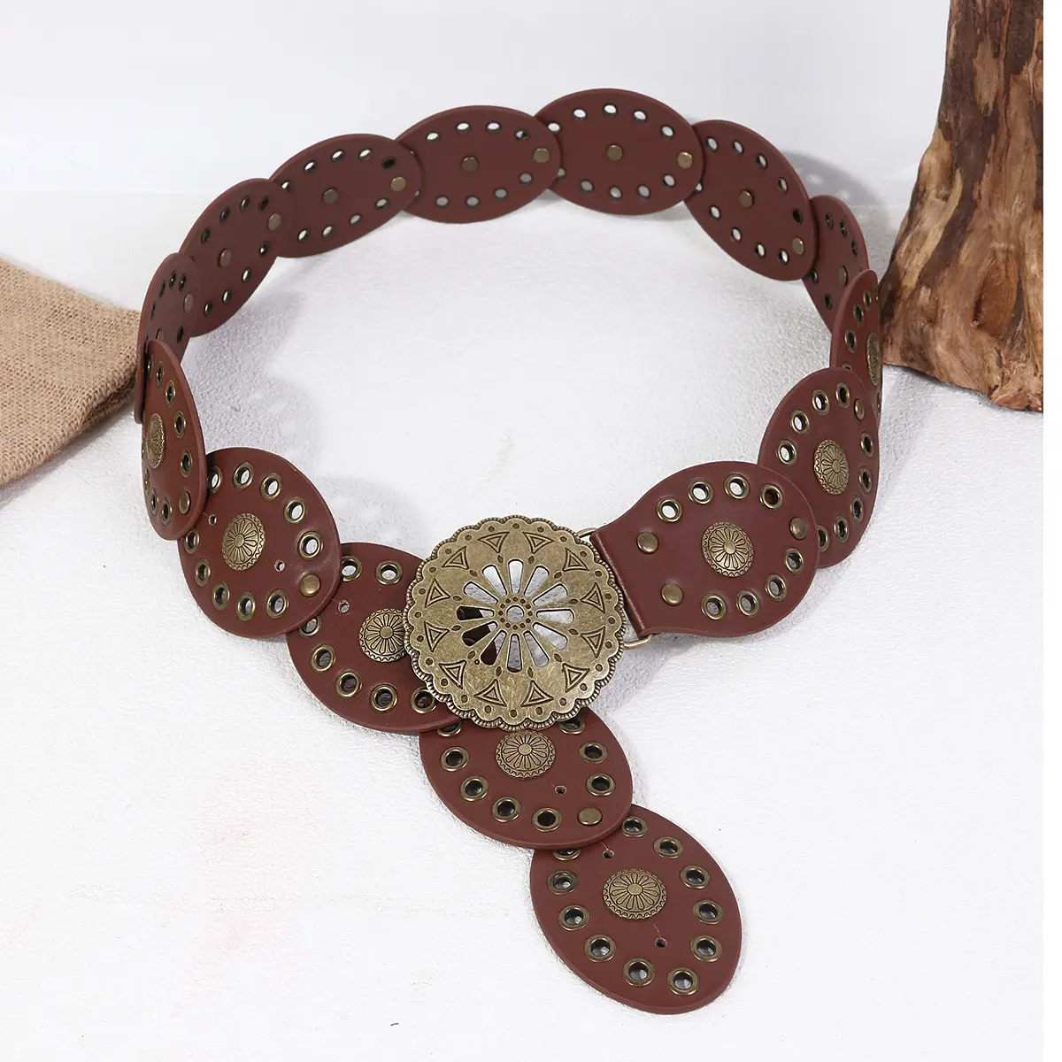 Womens Vintage Wide Western Cowgirl Disc Belt Faux Leather Boho Style Boho Disc Belt - Etsy main image 4