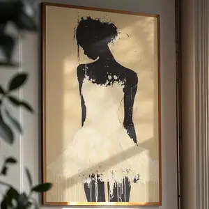 Divine Feminine Elegant Female Art - Abstract Black Queen Silhouette Print, Modern Afrocentric Wall Decor, Room Decor, Unframed