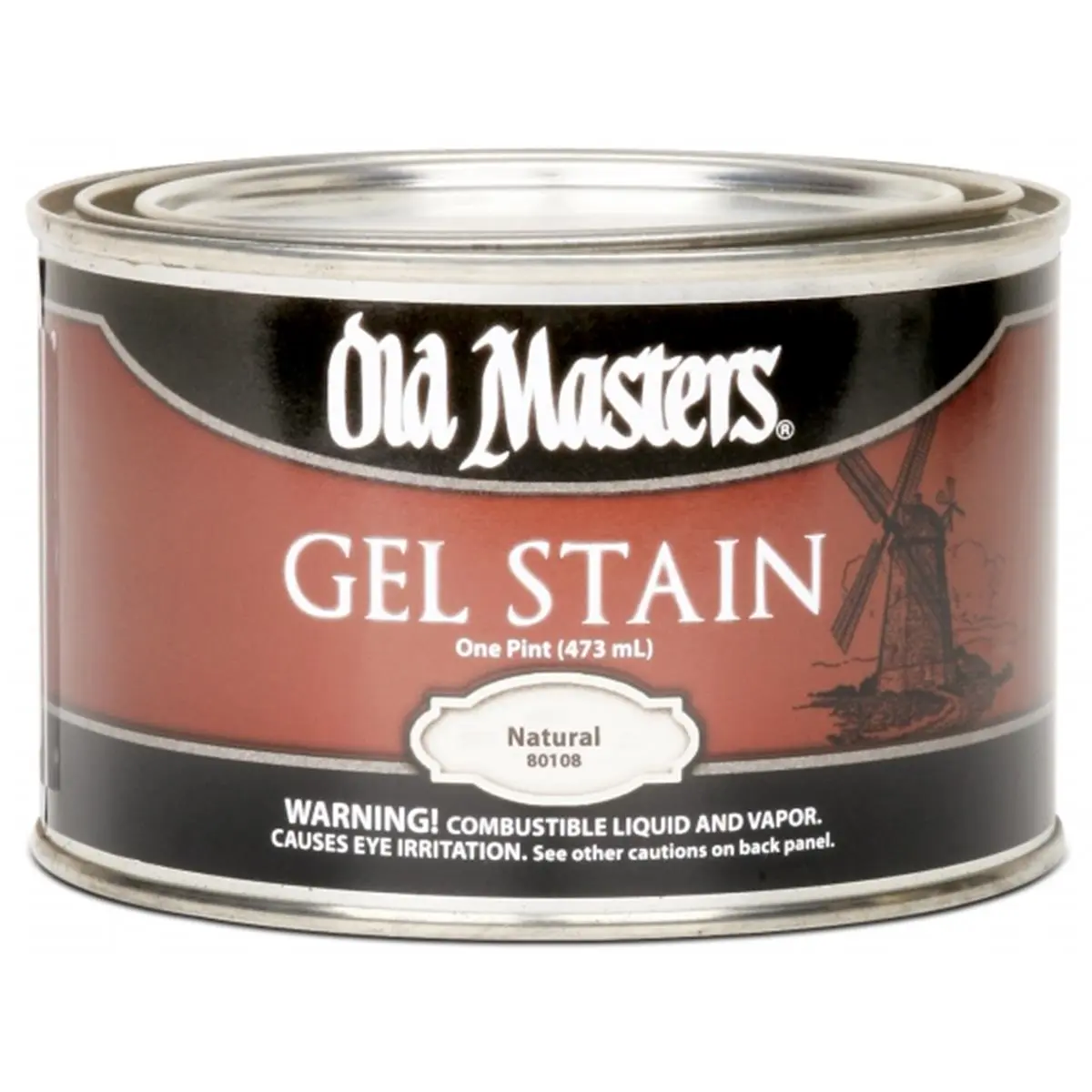 212 MAIN Old Masters 80108 1pt Natural Gel Stain, Oil Based Paint, High Pigment, Natural Finish for Automotive & Motorcycle Paint Care