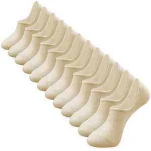 IDEGG No Show Socks Womens Low Cut Ankle Short Anti-Slid Athletic Running Novelty Casual Invisible Liner Socks(6*Beige） Womenswear Comfort