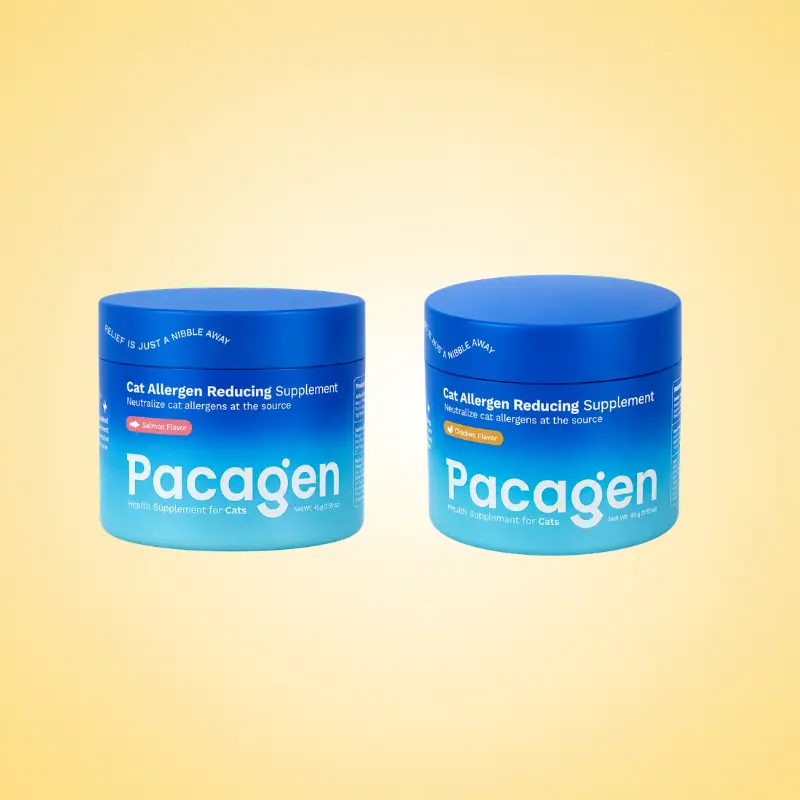 Cat Allergen Reducing Supplement - Removes 98% of Active Cat Allergens - Allergist Recommended