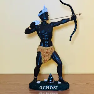 12-in Orisha Ochosi Statue, Home Decor Ornament for Room & Living Room Styling, Room Decor