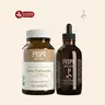 Hair Harmony Kit - Organic Vegan Hair Growth Oils with Saw Palmetto, Scalp Hydrating Root Revive, Hormone Balance Support, Thickening Formula for Strengthening & Beard Care (Oil+Supplement)