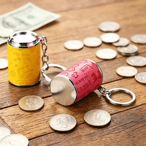 Portable Keychain Coin Bank, Dual Design Fidget Stress Reliever, Secure Snap Closure Small Change Pocket for Everyday Carry,Portable Keychain Coin Bank, Dual Design Fidget Stress Reliever