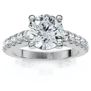 1 3/4Ct Round Cut Lab Grown Diamond Engagement Ring in 10k White Gold
