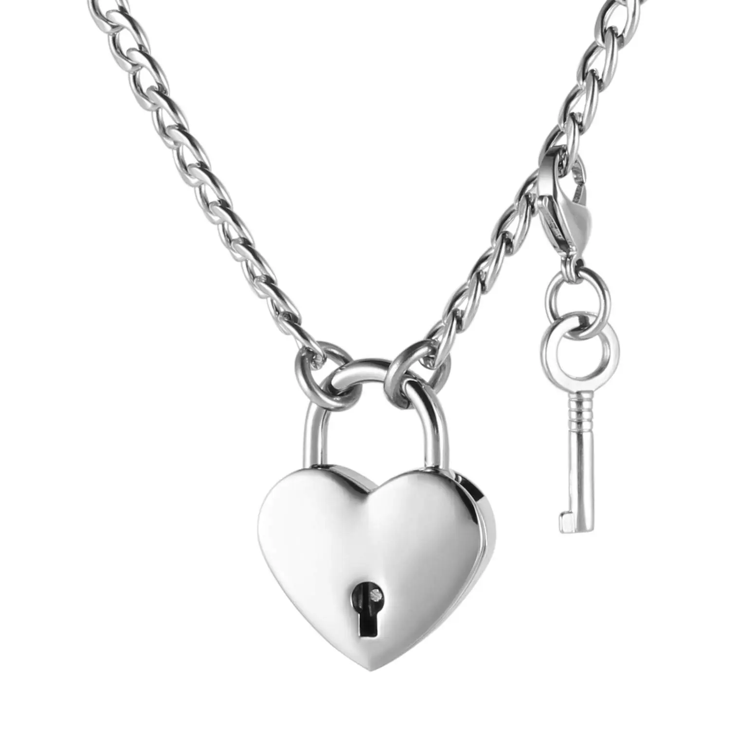 HZMAN Lover Heart Padlock Necklace Padlock Collar Choker for Men Women with Lock and Key 24 Inch HZMAN Lover Heart Padlock Necklace Padlock Collar Choker for Men Women with Lock and Key 24 Inch