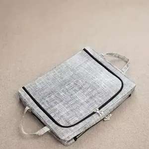 Classic Fabric Storage Box, Foldable Closet Organizer, Transparent Window with Zipper and Handle, Clothes Blanket Sorting Box