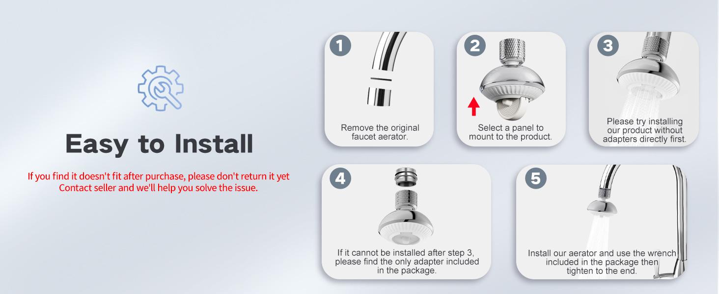 Swivel Faucet Aerator,3-function Faucet Nozzle,360° Big Angle Rotate Kitchen Sink Faucet Attachment,Faucet Extender for Kitchen 55/64 inch Female Thread,Kitchen Sink Aerator