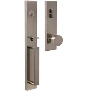 Weslock  Xanthis Deadbolt Keyed One Side Handle Set with Mesa Knob, Satin Nickel