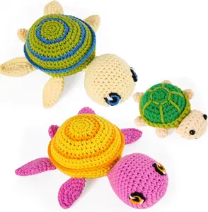 Crochet Kit for Beginners, Crochet  Kit, DIY Crochet  Kit with Step-by-Step Video Tutorials,  for Beginners of All Ages - 3-Pack Turtle Set