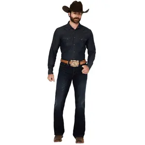 Blue Ranchwear Men's Carbon Dark Wash Slim Bootcut Stretch Denim Jeans - Brfa24j97-Dkw