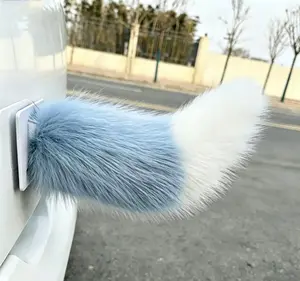 Electric Car Tail Wagging Fox Tail Plush Car Decoration Voice Control Remote Control Moving Tail Funny Car Accessories Cute Animal Tail Auto Exterior Decor Gift for Car Lovers Women Men Funny Gifts