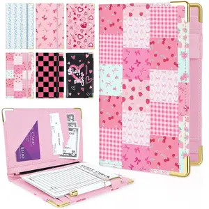 Server Book for Waitress PU Leather Serving Books with Zipper Pocket & Pen Holder Fit Servers Apron