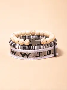 Wwjd Letter Pattern Turquoise Beads Soft Clay Set, Embroidery Handmade Cross Bracelet, Christian Inspirational Jewelry Gift, Handmade Cuff Bracelets