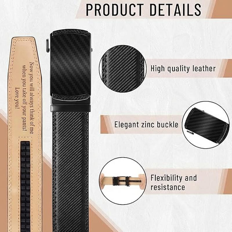 Engraved Men's Ratchet Belt - Personalized Leather Slide Belt with Automatic Buckle - Funny Valentine's Day Gift for Husband Boyfriend Engraved Men's Ratchet Belt - Personalized Leather Slide Belt with Automatic Buckle - Funny Valentine's Day Gift for Husband Boyfriend