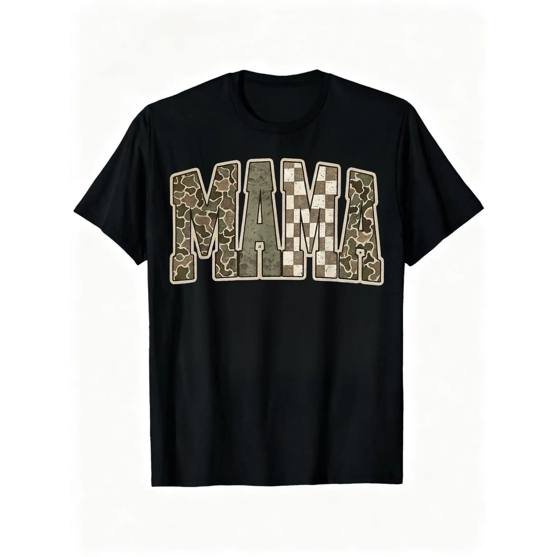 100% Cotton Mama Mommy Happy Mother's Day Mom Life Retro Camouflage T-Shirt