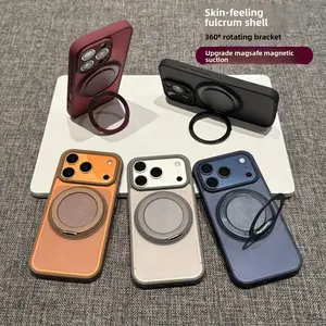 Suitable for Apple 17/16 Pro mobile phone case, advanced 360-degree rotating magnetic suction bracket iPhone15/14 Tough Cat Shockproof with Lens Protector