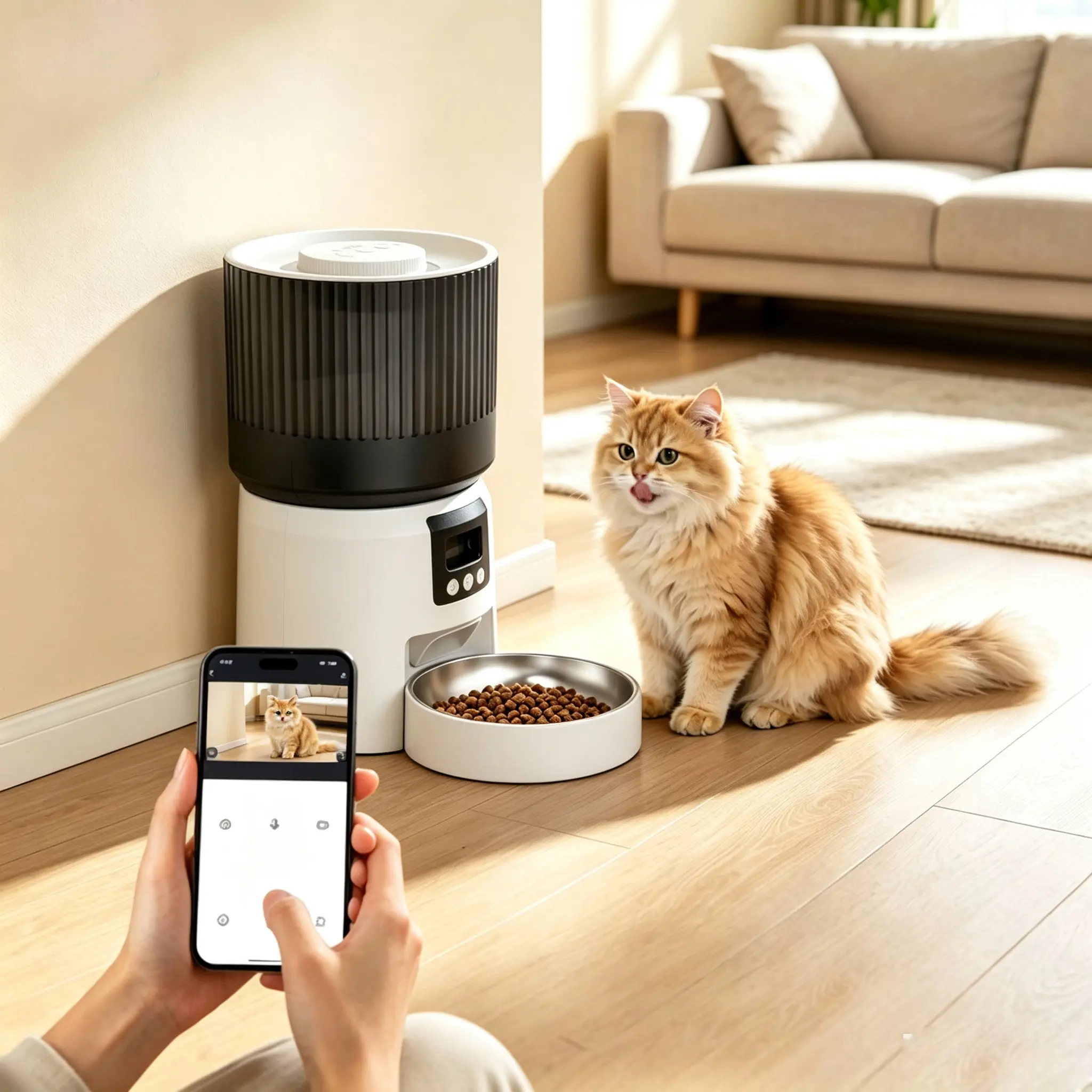 Automatic Smart Pet Feeder, Trending US Pet Gear This Month, Timed Portion Control, APP Remote Feeding For Travel, Airtight Seal Keeps Food Fresh, Low Noise Large Hopper For Multi Pets, Detachable Parts For Easy Cleaning Pet Supplies