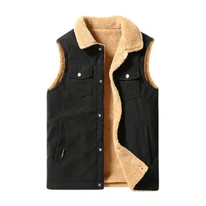 Men's Winter Fleece Vest Jacket with Lapel Collar - Perfect for Layering and Outdoor Activities