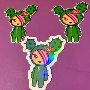 Cactus Cartoon Character Vinyl Sticker