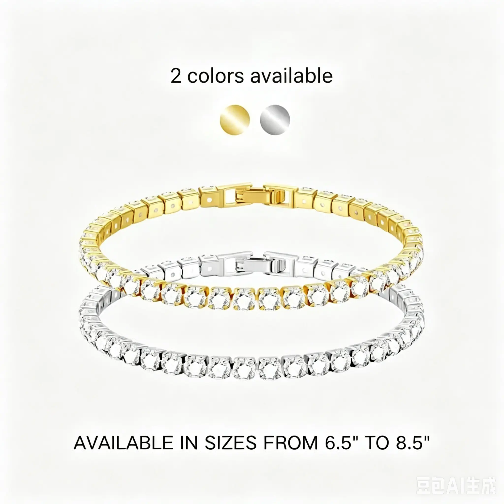 14K Gold-Plated Cubic Zirconia Tennis Bracelet - Shiny Women's Costume Jewelry, Ideal Gift for Date Night, Party Events