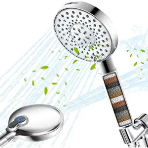 Filtered Shower  with Handheld, High  9- Modes Detachable Shower  with Filter for Hard Water-Remove Chlorine & Impurities, Improve  & Hair , 2 Filters, Chrome