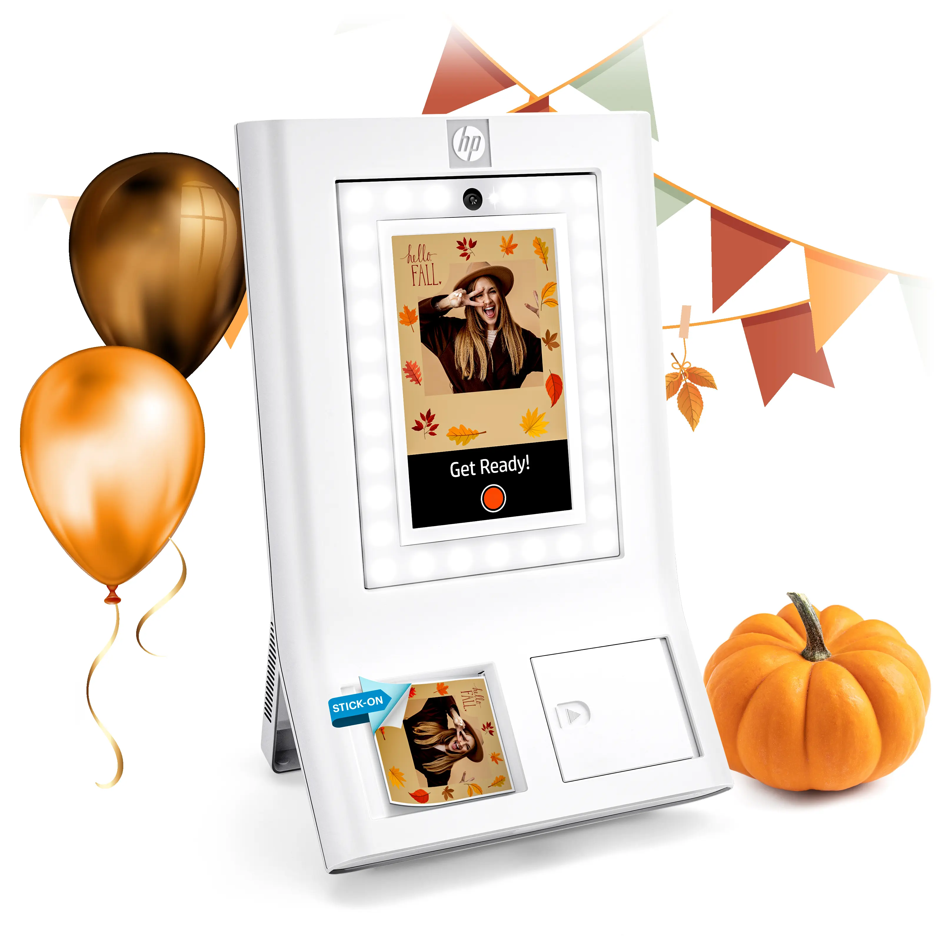HP Sprocket Picture Booth Machine - 3x4" Instant Printer, WiFi, 10.1" LCD Touch Screen, 48W LED Ring Light, 8MP Autofocus Camera, Custom Photo Printing, Sticky-Backed Glossy Paper (Computers & Office Equipment, Printers & Scanners)