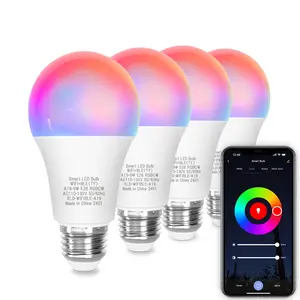 Smart Multifunctional A19 E26 Light Bulb Work with Alexa & Google Home, 2.4GHz WiFi & Bluetooth Color Changing APP Dimmable, 2 / 4 Pack Modern Design Adjustable Brightness Led Adjustable Rgb Lighting