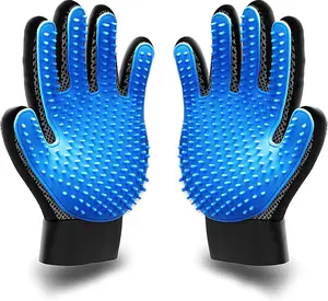 1 UPGRADED PAIR Pet Grooming Gloves Brush Dog Cat Fur Hair Removal Mitt Massage, Pet Grooming Gloves, Deshedding Glove for Easy, Mess-Free Grooming Mitt for Dogs, Pet Hair Gloves for Pet Hair Removal Two-Way Cat Hair Removal Gloves Pet Shampoo Brush