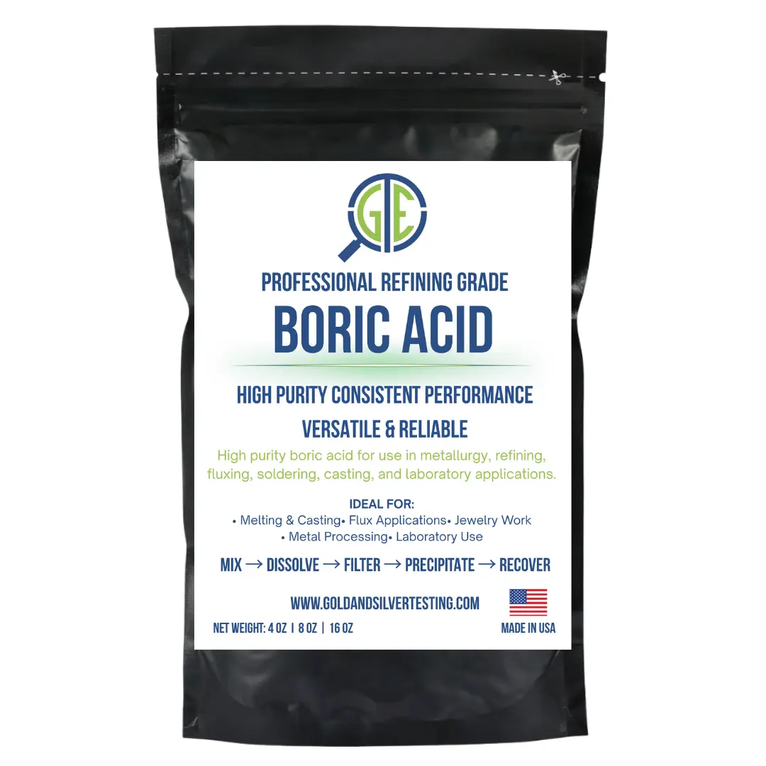 Boric Acid 1 lb 99% Pure Powder Flux Gold Silver E-Waste Metal Refining Melting