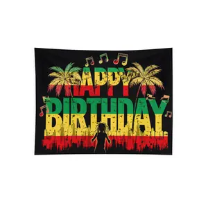 2D Flat, 1pc Large Reggae Music Themed Backdrop Suitable for Outdoor/Indoor - Durable Fabric with Iconic Reggae Symbols, for Parties, Events, Photo Backgrounds