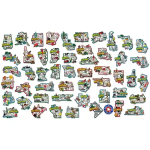 Jumbo U.S. State Magnet Set by Classic Magnets, 51-Piece Set