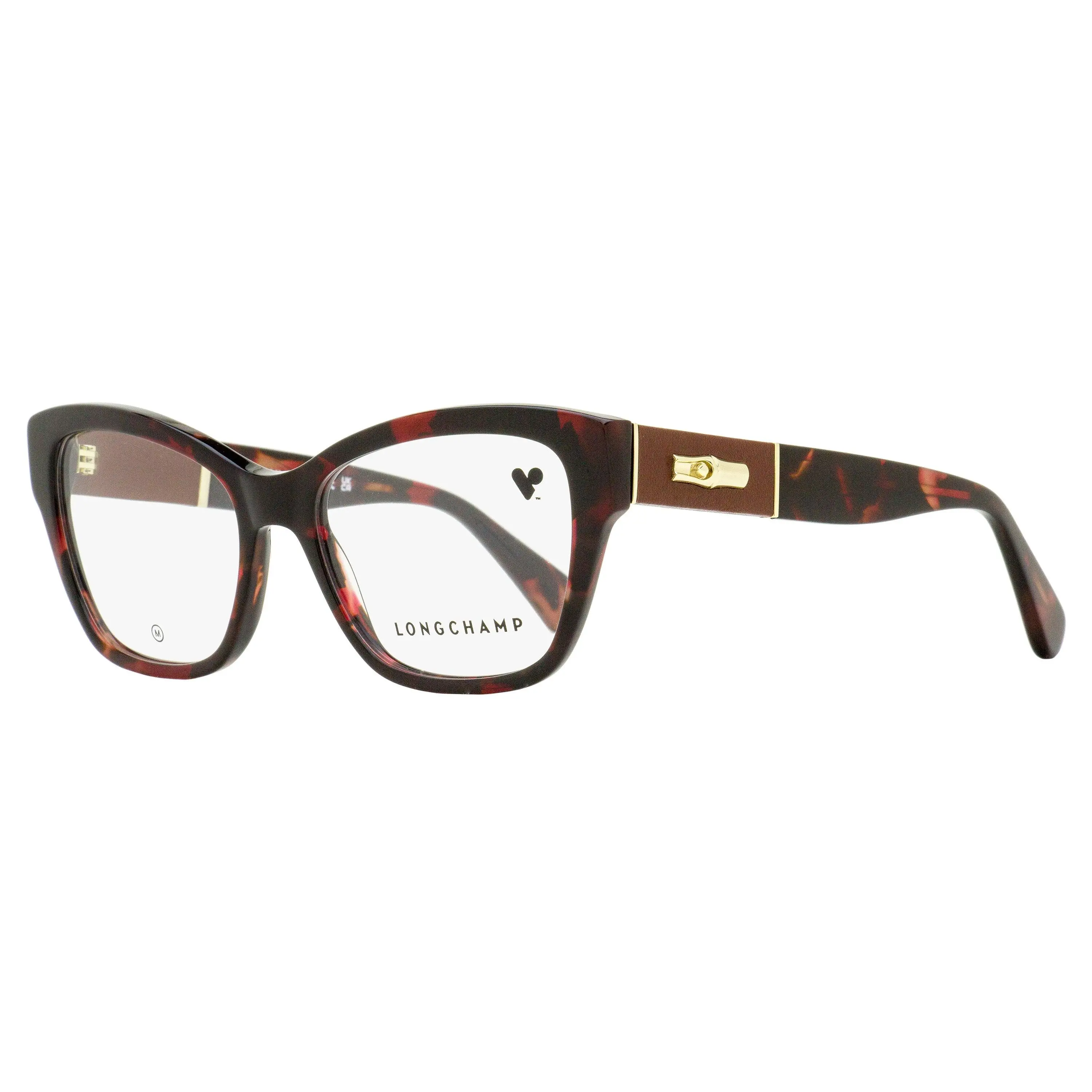 Women's Longchamp Female Geometric Acetate Butterfly Eyeglass Frames - LO2742L 640 Red Havana, 52mm Parisian, Optical, Daily Wear, Demo Lenses, Motifs, Fashion