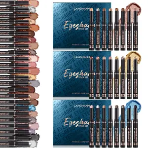 Eyeshadow Stick Set, Matte Professional Bright-Colored Contouring and Highlight Eyeshadow Stick, Cream Waterproof Long Lasting High Pigmented Eye Shadow.Cosmetic Smooth Makeup eyeshadow palette