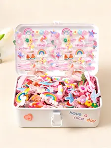 Colorful Cute Cartoon Flower Hair Clip Bangs Side Clip Decorative Hair Accessory, Perfect for Birthday Party and Daily Use, Hair Accessories Sets