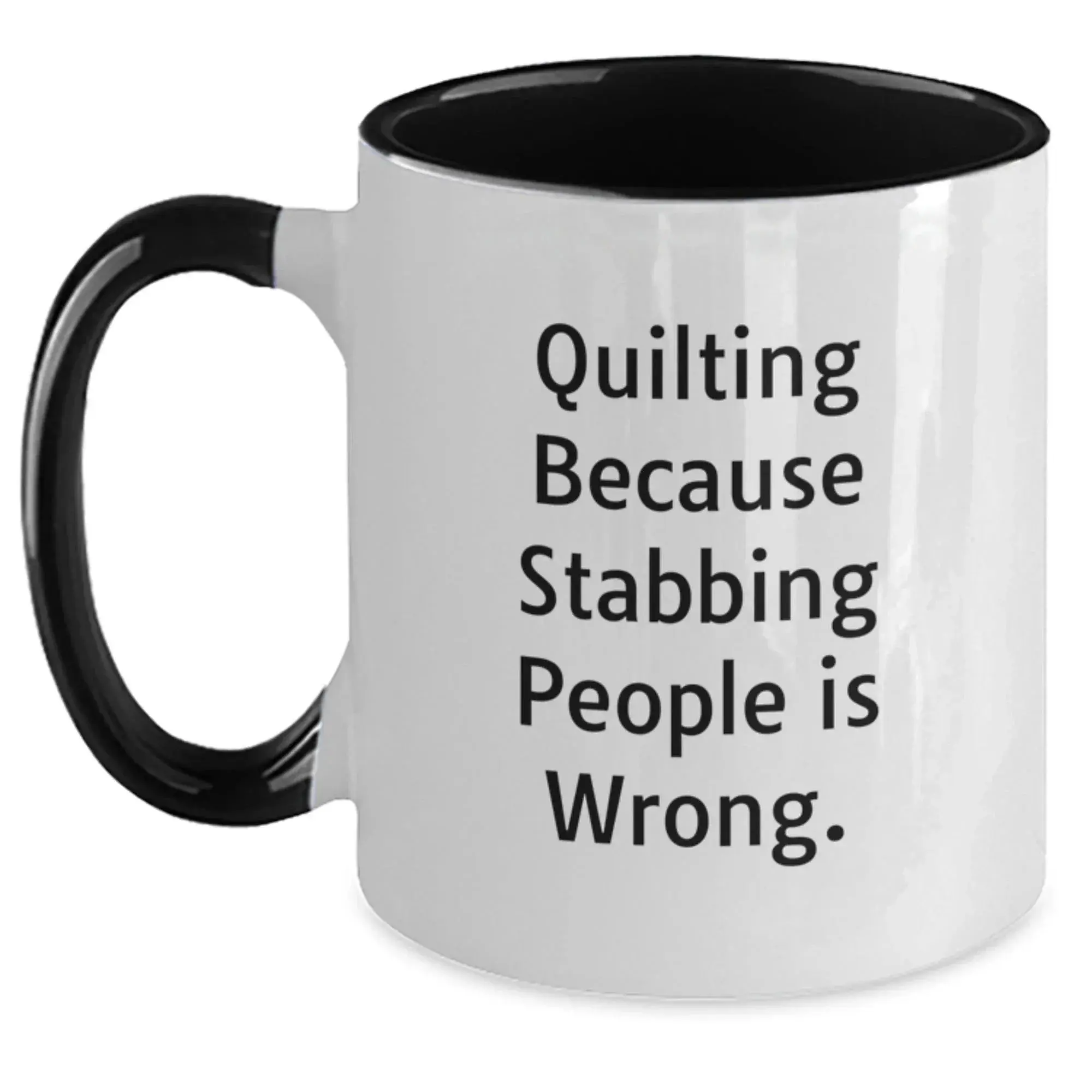 Quilting Humor Gifts from Friends for Quilting Enthusiasts, Funny Two Tone Coffee Mugs, Birthday Unique Gifts, Quilting Quirks
