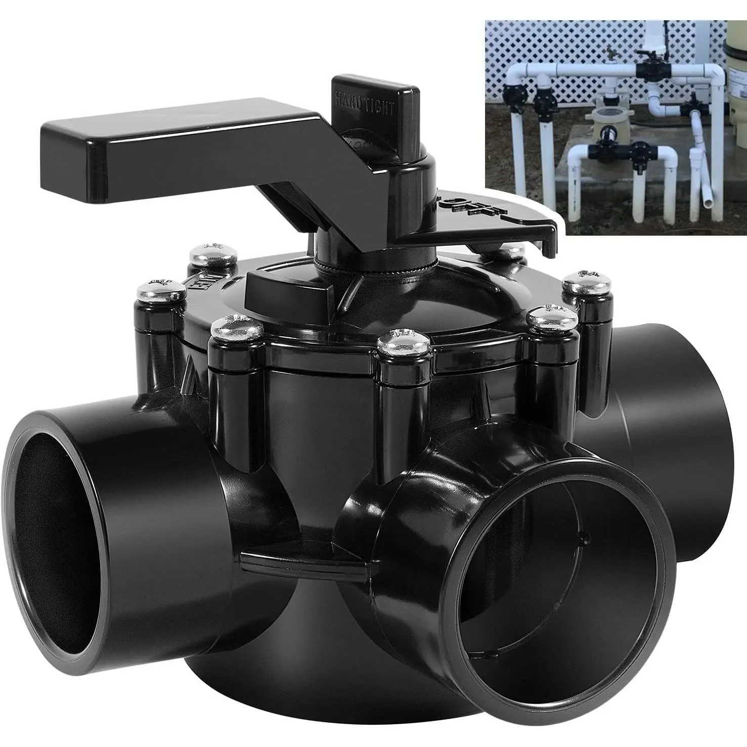 4717 Jandy 3-Port 2 to 2.5-Inch Positive Seal Neverlube Diverter Valve Replacement Part, 150 PSI, for Hot Tubs, Above-Ground Swimming Pools, CPVC/PVC Pipes, Flow Control (Car Repair Tool), Sprinkler Systems