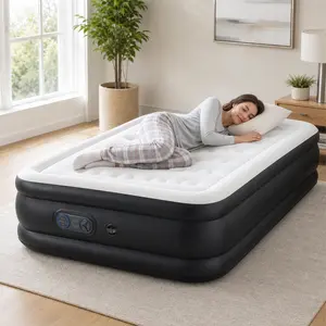 Air Mattress - Inflatable Blow Up Mattress Airbed with Built-in Pump, Double Height, Adjustable Portable for Home or Camping