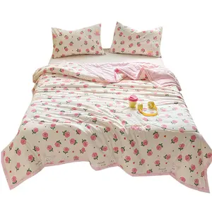 Class A Mother and Baby Double Layer Gauze Summer Quilt Cartoon Washable Cotton Air Conditioning Gift Quilt